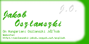 jakob oszlanszki business card
